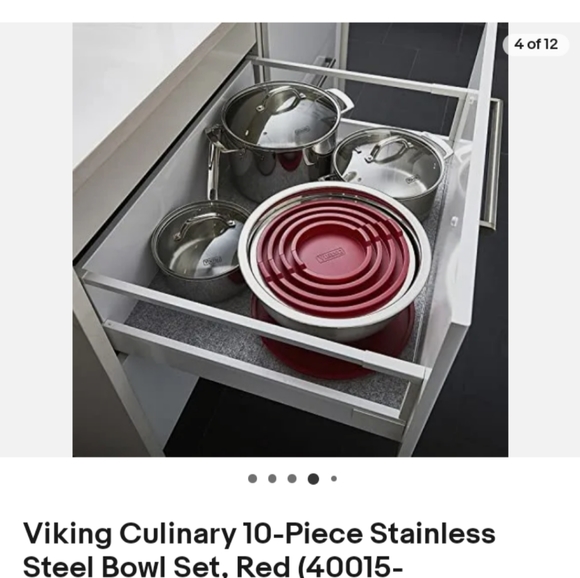 Viking 10 piece stainless mixing bowl with lid set - Picture 4 of 8